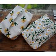 雏菊ins棉麻小花朵，刺绣布艺家用客厅，立体纸巾盒纸巾套抽纸袋盒套