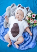 新生儿拍照服装小猪宝宝，婴儿满月百天摄影服饰，影楼照相服装