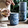 日式陶瓷家用杯简约釉下彩绘，直身水杯直口杯和风杯子茶杯微瑕疵