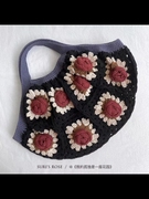 钩针diy红玫瑰与白玫瑰材料包包解闷手工，编织时尚经典