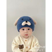 日本婴儿帽子秋冬款针织毛线帽婴幼儿冬季可爱套头帽男宝宝护耳帽