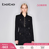 bebe秋冬系列皮革修身廓形绑带金属扣衬衫式连衣裙450001