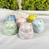 可爱卡通动物创意彩色陶瓷小猫钥匙，挂件包包挂情侣一对小礼物饰品