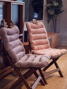 实木椅子坐垫卡通，可折叠靠垫一体式椅子垫屁垫冬季凳子垫护腰靠背
