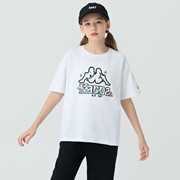 Kappa卡帕女童短袖衬衫夏天2024T恤初中生女大童上衣套头衫