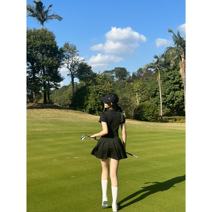 高尔夫连衣裙伞裙蓬蓬裙外贸显瘦polo短袖夏季女裙，golf大摆裙子