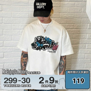 MEDM24SS刺绣印花短袖T恤男款夏季美式街头复古休闲设计感五分袖