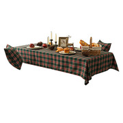 美式乡村格子桌布耐脏餐桌布长方台布红绿条纹加厚茶几盖巾防尘罩
