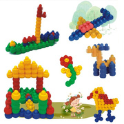 潜力圈圈拼插玩具300件宝宝，益智趣味大颗粒拼搭塑料拼装建构积木