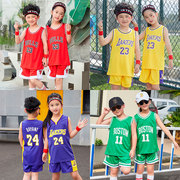 詹姆斯儿童篮球服套装印号科比，男女幼儿园中小学生，湖人训练队服