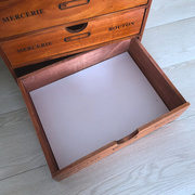 a4纸收纳盒木制杂物整理木盒办公桌面文件置物架抽屉式储物收纳柜