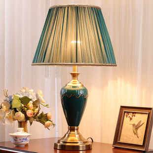 陶瓷台灯卧室床头简约现代美式欧式创意个性调光遥控家用温馨浪漫