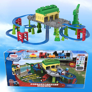 托马斯和朋友电动小火车，男孩拼装轨道玩具，礼物套装fjk21超级车站