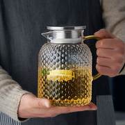 日本进口mujiΕ玻璃水壶，耐高温大容量夏天凉白开水杯冷泡茶凉水瓶