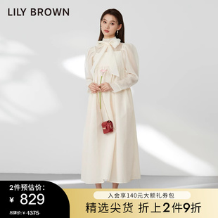 lilybrown秋冬款甜美高腰，无袖两件套吊带连衣裙lwfo234094