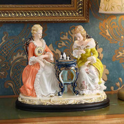 欧式陶瓷摆件精致蕾丝瓷偶人物，装饰品手工创意家居客厅工艺品摆设