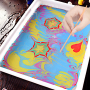 儿童水拓画套装浮水画颜料水印画手指画材料宝宝绘画水画幼儿园绘画工具水彩水粉儿童颜料无毒湿拓画套装