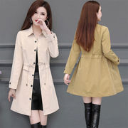 春季中长款韩版显瘦薄外套秋装风衣女小个子流行大码外搭上衣