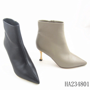 HA234801哈森2023年冬季细跟高跟尖头欧美时尚优雅时装女短靴