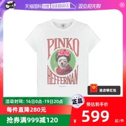自营Pinko 20秋冬联名款米老鼠女士短袖T恤 Y6LC女装上衣