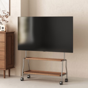 中古实木电视支架小户型挂架家用电视移动支架不锈钢可移动电视架