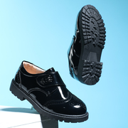 男童皮鞋2024英伦风演出鞋子儿童演出礼服搭配黑色童鞋中大童