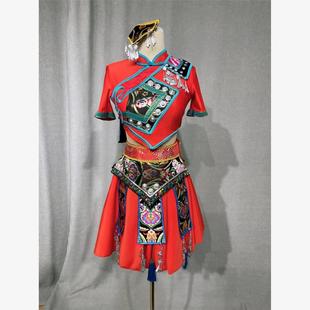 新苗族(新苗族)演出服，艺考土家族服装，女少数民族成人壮族瑶族藏族舞蹈服饰