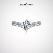 lightmark小白光东京爱情物语，18k金50分钻石戒指女1克拉求婚钻戒