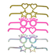 金葱爱心星星party纸质眼镜装扮拍照道具搞怪儿童生日派对用品