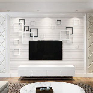 现代简约风格电视背景墙壁纸客厅沙发背景墙布8d立体墙纸壁画