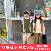 儿童外套2024春季韩版男女童圆领外套，儿童蝙蝠衫外套