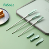 FaSoLa硅胶三件套食品级双头迷你油刷酱料抹小勺壁刮化妆品工具