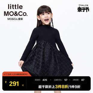 拜年服little moco童装女童秋冬装儿童连衣裙袖长袖裙子洋气礼服