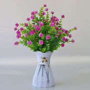 家居摆件仿真假花小盆栽室内装饰花干花套装塑料花瓶绢布花束玫瑰