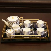 欧式陶瓷奢华咖啡具杯碟套装，英式花茶茶具骨瓷下午茶具结婚