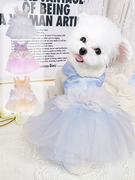 狗狗衣服带牵引环泰迪，薄款生日婚礼婚纱，礼服博美纱裙比熊裙子夏季