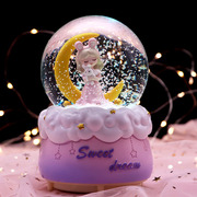 月亮公主女孩水晶球音乐盒卡通，娃娃小女生，女友八音盒生日礼物