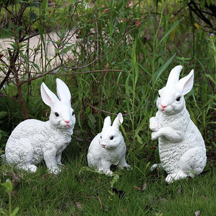 花园庭院装饰工艺品户外草地园林，景观雕塑树脂，动物仿真兔子摆件