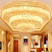 奢华金色客厅灯圆形，led卧室水晶灯吸顶灯，大型蛋糕灯