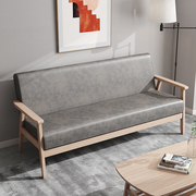 北欧简约实木布艺沙发简易小户型客厅单人双人三人组合科技布沙发