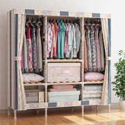 衣柜简易组装木头实木，简约现代单人宿舍，学生经济型衣橱牛津布布衣