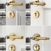 金色门锁室内卧室美式门把手欧式磁吸静音房门锁分体锁家用木门锁