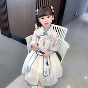 汉服女童夏装中国风儿童古装，夏季薄款超仙襦裙飘逸小女孩短袖套装