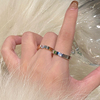 银色单钻锆石钛钢戒指女小众，设计素圈戒指女轻奢，高级感尾戒食指环