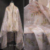 粉紫柳叶真丝绡100%6姆米草木染桑蚕丝纱开衫裙子汉服设计师面料
