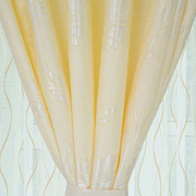 高档大气半遮光金黄色简约窗帘布料成品现代北欧客厅卧室飘窗