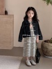 韩国童装2024春款女童时髦百搭条纹背心裙洋气韩版牛仔短外套