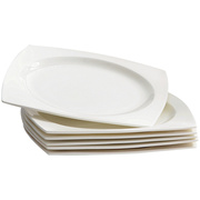 纯白创意盘子陶瓷菜盘家用牛排盘子西餐盘子骨瓷碟子方形餐具套装