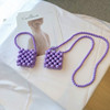 小众手作串珠包包网红款mini彩色糖果，小方包斜跨包紫色(包紫色)珍珠手提包