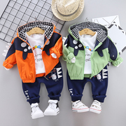 童装男春秋款三件套装男童卫衣，婴儿小孩g衣服宝宝秋装0一1-3岁外